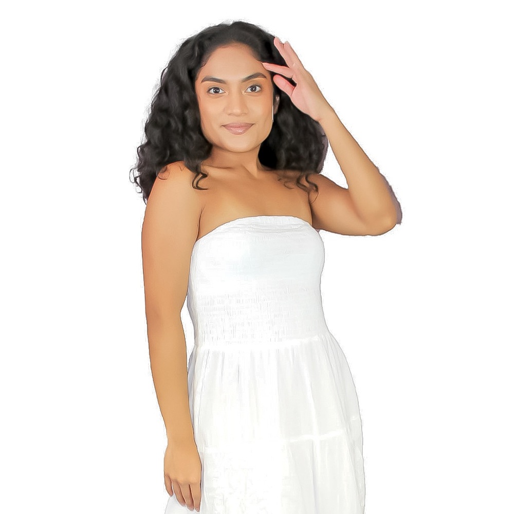 STRAPLESS BOHEMIAN COTTON MAXI DRESS